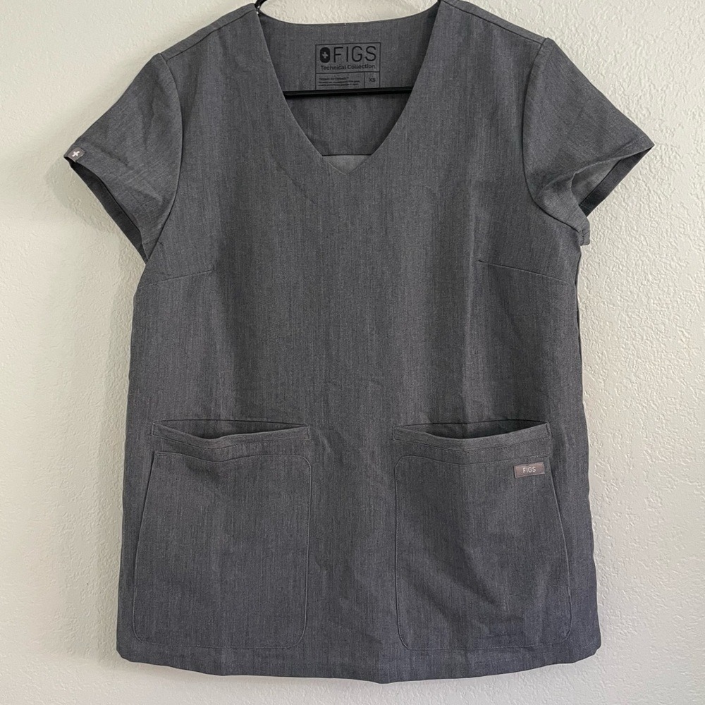 FIGS Casma Scrubs Shirt Top Graphite Women's XS